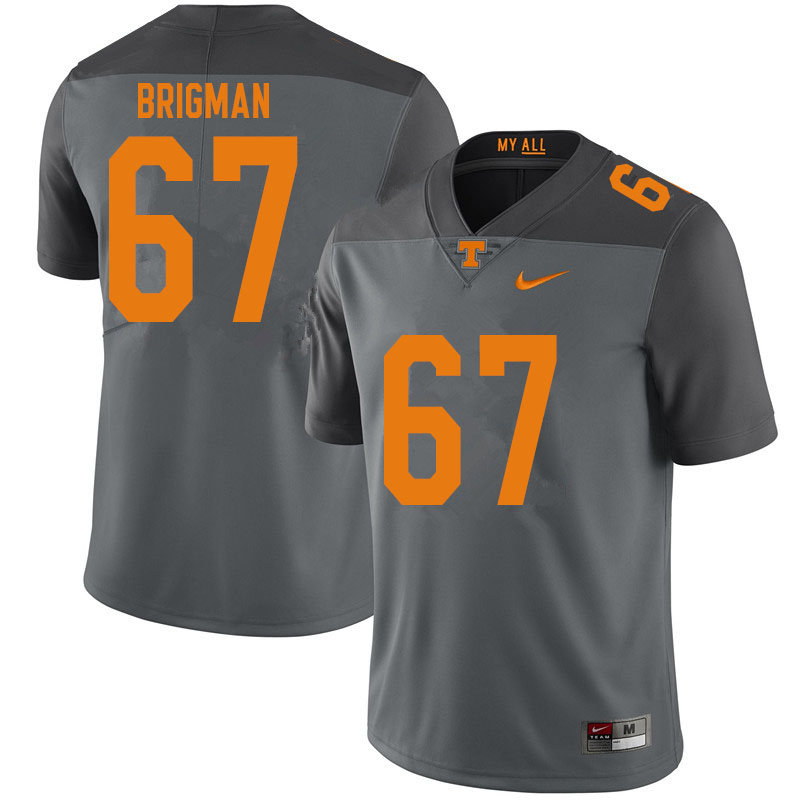 Men #67 Jacob Brigman Tennessee Volunteers College Football Jerseys Sale-Gray - Click Image to Close
